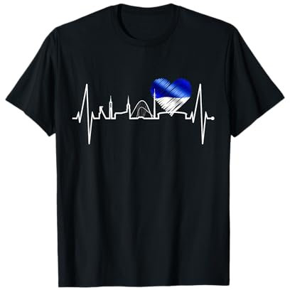 Gelsenkirchen Skyline Herzschlag Fan Herz Liebe Ruhrgebiet T-Shirt