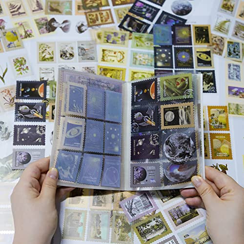 SHANFAA 20 Blatt (168 Stück) transparente Natur-Vintage-Astronomie Aufkleber, Vintage-Ästhetische wasserdichte Stickerbuch für Tagebuch, Alben, Planer, Bastler