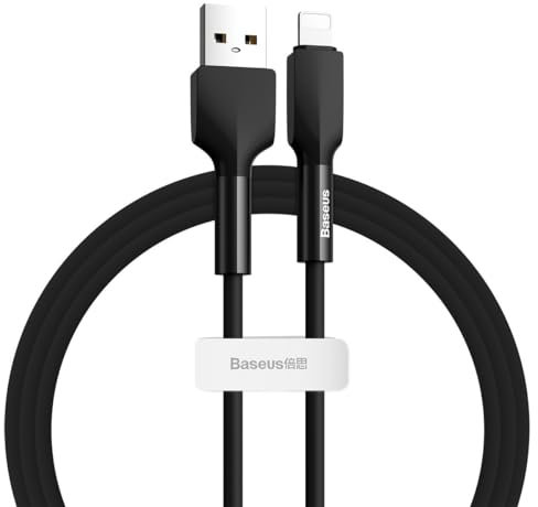 Baseus Jelly Liquid Silikagel Schnelllade-Datenkabel USB auf Lightning (2,4 A – 1,2 m) – Schwarz