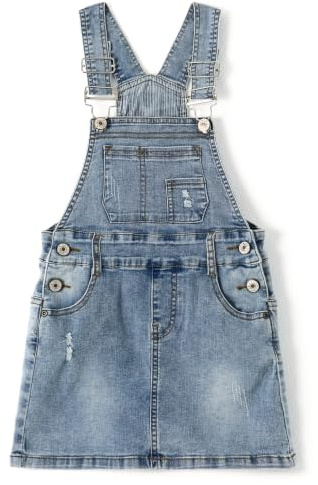 KIDSCOOL SPACE Gonna per Bambina Vestito Estivo in Denim Elastico Morbido strappato per Bambine