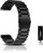 CeiBand Correa para 20MM 18MM 22MM, Métal Ajustable de Acero Inoxidable Correas, Banda Reemplazo de Reloj Inteligente para Hombres Mujer - Negro