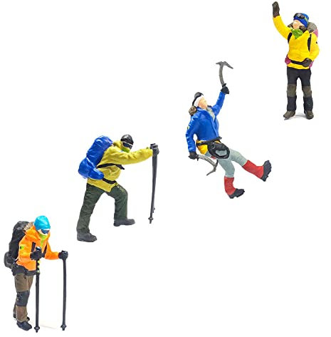 zalati Rock Climber Miniatur Spielzeug Set 4pcs Figuren Charakter 1:64 Simulation Statue Modell Spielzeug für Dekoration Spielset