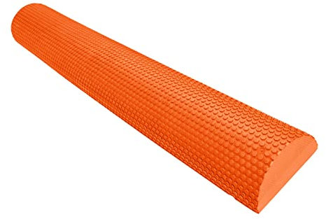 Dickly Rodillo de Espuma EVA Medio Redondo Medio Rodillo de Espuma, Ligero, 200 kg Resistente, Duradero Antideslizante Cuello de Rodillo de Espuma Medio, Naranja 60cmx7.5cm