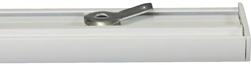 Garesa Gardinenschiene Flächenvorhangschiene Smart, 3-läufig, Weiß I Alu Vorhangschiene inkl. Gleiter I Deckenmontage I Auch für schwere Vorhänge I 140cm