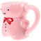 UPKOCH 3D Gingerbread Man Ceramic Mug - 350ml Cute Pink Christmas Coffee Cup with Handle, Tea, Milk, Hot Chocolate, Party Supplies，Holiday Theme Cup Decor