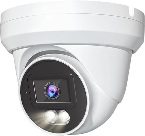 Marquis HD 4K 8MP IP Camera Color at Night PoE Turret Dome with Microphone, 24/7 Full Time Color at Night, Weatherproof IP67 Indoor Outdoor Wide Angle 2.8mm