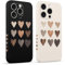 Pnakqil 2 Pezzi Cover per Apple iPhone 15 Pro 6.1 Bello Motivo Amore Cuore Graphic Disegno Donne Morbido Protezione Sottile con Anti Fotocamera Antiurto Silicone TPU Morbida Case