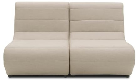 DOMO. collection Outdoor Sofa Borkum, 2-Sitzer aus 2 x Sessel-Element wetterfest, 2er Gartensofa, Gartenliege, Gartenmöbel, Gartencouch, 146 x 102 x 80 cm (BxTxH), taupe