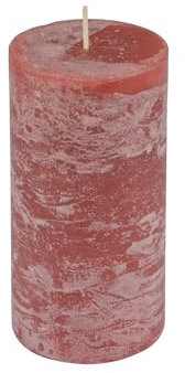 Homéa Stumpenkerze, 6,8 x 10 cm, rustikal, Rosa, unparfümiert