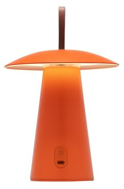LUUK Studio Lámpara de mesa LED recargable, regulable al tacto, lámpara seta para interior y exterior, móvil, iluminación y decoración, naranja