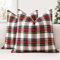 JOTOM 2er Set Weihnachten Schottisches Karo Kissenbezüge, Dekorative Plaid Tartan Wurf Kissenbezug Sofakissen Dekokissen Zierkissenbezug für Wohnzimmer Schlafzimmer Deko (50x50cm, Weiß)