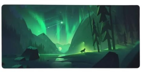 XXL Gaming Mauspad Grün 47.2x23.6in, verlängertes Mousepad, mit Motiv Schreibtischunterlage Laser, Erweiterter Schreibtisch Schutz, Verbessert Präzision und Geschwindigkeit Gaming Mauspads N1-176