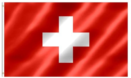 Schweiz Flagge 90x150 cm Schweizerisch Fahne mit Messing-Ösen für Sportveranstaltungen, Partys, Paraden Draußen Deko