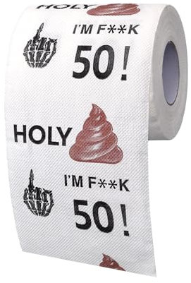 Lustiges Klopapier Zum 50 Geburtstag Mann Frau, Toilettenpapier Lustig Zum 50. Geburtstag Mit Kacke Motiv, Lustige Geschenke Zum 50 Geburtstag Mann Frau, Scherzartikel Männer Als 50 Geburtstag Deko