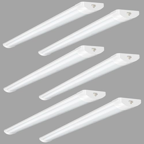 Lightasea 40W LED Batten Light 6500K Daylight, 4FT 115cm Linkable LED Garage Lighting, 4000LM Super Bright LEDs Fluorescent Lights with 20cm Power Cord for Garage Workshop Office