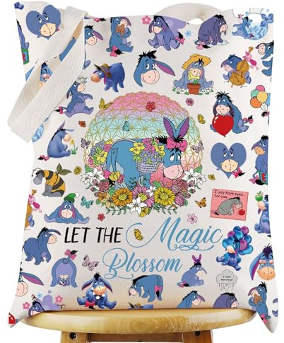 WZMPA I-Aah-Tragetasche, Motiv: I-Aah-Fans, Geschenk, Let The Magic Blossom I-Aah, wiederverwendbare Einkaufstasche, E-Aah Esel Merchandise, Blossom I-Aah Tg, medium