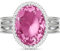 Linawe Rosa Ring Verstellbar, Statement Ring Damen Silber Fingerring, Ring mit Stein Diamant Edelstein Ring Schmuck, Boho Moissanite Damenring Frauen Silberringe Modeschmuck