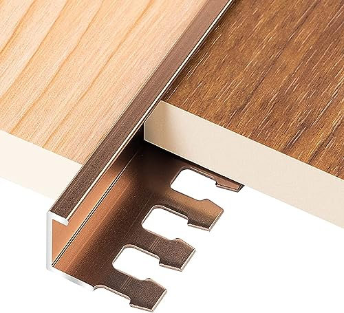 Tira de transición de piso de aluminio de madera a baldosa, barra de puerta de tiras de conexión de espacio liviano, fácil de instalar, for balcón de puerta de entrada(Rose Gold,140cm/55.1in)