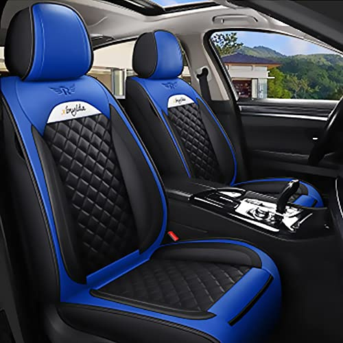 Romanbin Autositzbezug Für Dacia Sandero Stepway Blau | Komplettset 5-Sitze Autositzbezügen Leder Autositzbezüge Porosität Sitzbezüge Vorne und Hinten Sitzschoner