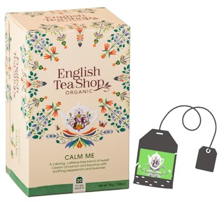 English Tea Shop | Tisana Rilassante BIO Menta Liquiriza Lavanda Cannella | Infuso Tranquillità Distensivo Senza Caffeina - 20 Filtri