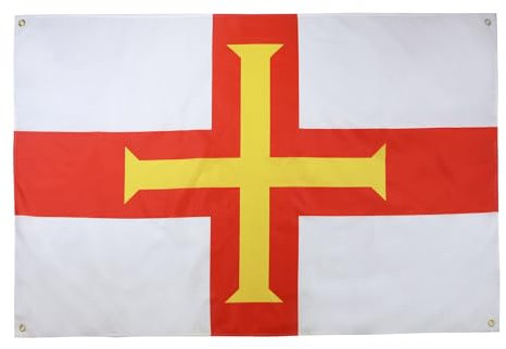 AZ FLAG Guernsey-Flagge, 150 x 90 cm, mit 4 Ösen, englischer Pavillon für Balkon oder Wand