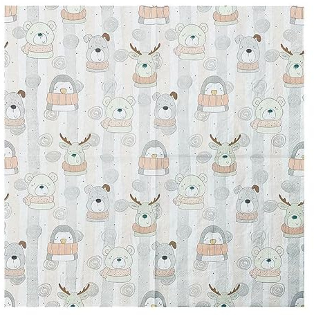 Servietten Pinguin Grün Braun Servietten Hochzeit Geburtstag Kindergeburtstag Cocktailservietten Geburtstagsservietten Party Napkins Disposable Weich Papierservietten Tischdeko Pack of 20(33x33cm)