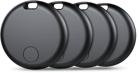Air Tag Tracker Bluetooth Item Finder-4Pack,Compatible with Apple Find My APP (iOS Only) Replaceable Battery, IP67 Waterproof, Suitable for Luggage, Bags, Wallets, Backpacks, Keys Tracking Tag, Black