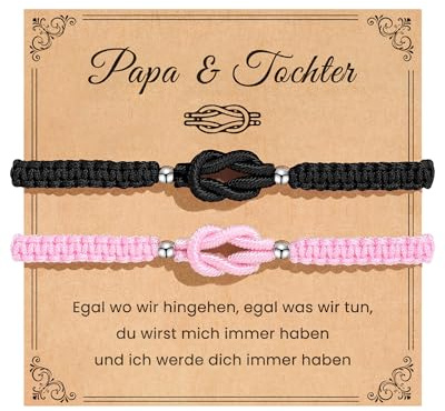 MANVEN Mutter Tochter Papa Tochter Geschenk Armband Geburtstag Schulanfang | Schule Muttertag Vatertag Weihnachten für Mama Vater Mädchen Einschulung