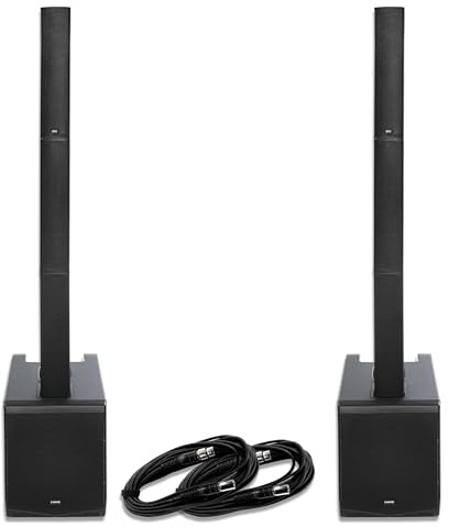 Fame Audio Everest 10 Aktives PA Säulensystem 400W RMS 1200W Peak 10 Tieftöner 2.75 Hochtöner DSP EQ Bluetooth inkl. 2 Mikrokabeln 10m