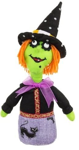 Generisch Halloween Stofftiere,Hexe Plüschpu PPE,Gefüllte Plüsch-Halloween-Dekoration, schöne weiche Puppe | Hexenschädel-Umarmungspuppenspielzeug, Desktop-Ornamente für Halloween-Heimdekoration