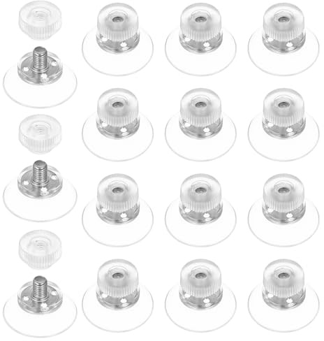 15 Piezas Ventosas Transparentes 25 mm con Rosca y Tuercas Moleteadas | Agarre fuerte en superficies lisas sin residuos reutilizable montaje rápido ajustable con tuerca para ventanas y espejos