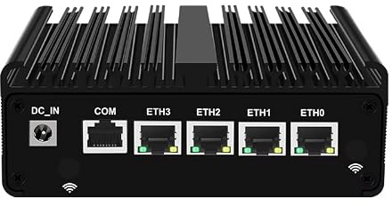 Firewall Upgraded Version N150, 4x2.5G LAN Fanless Industrial Soft Router | Solid Mini Compute LAN Industrial Fanless Computer, HD/DP suitable for pfSense,OPNsense