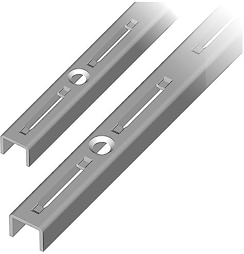 Element System 10000-00023 Classic Regalsystem WANDSCHIENE einreihig – stabile Aufhängeschienen zur flexiblen Montage von Regalsystemen, für Wandregale, Stahl, Weißaluminium, 100 cm, 2 Stück