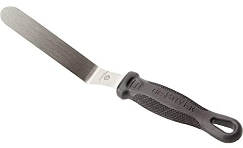 De Buyer - Mini-spatule pâtissière coudée en acier inoxydable FKOfficium - 9 cm -, Noir, Argenté
