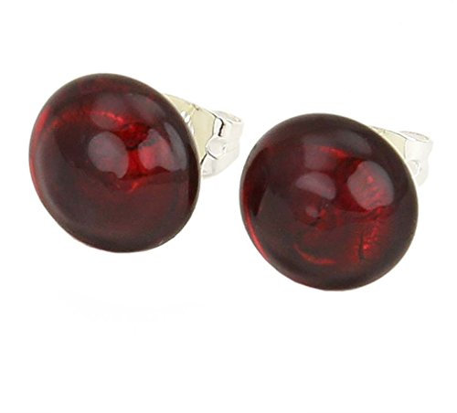 Clous d'oreilles Murano - Rouge rubis