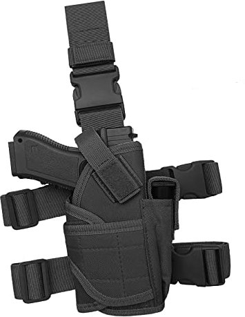 MOLLE Tactical Oberschenkel Pistole Holster Drop Leg Holster, rechte Hand, verstellbar., schwarz