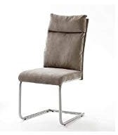 Furn-Direct24 Stuhl Pia Freischwinger Chenille Rundrohr Sand | 2Er-Set