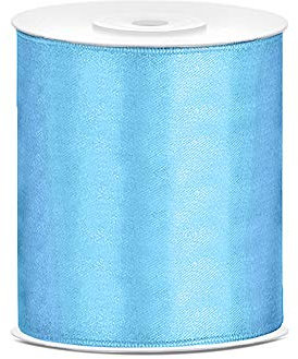 DaLoKu Satinband 6/12/25/38/50/100mm x 25m Geschenkband Schleifenband, Größe: 100mm x 25m, Farbe: Hellblau