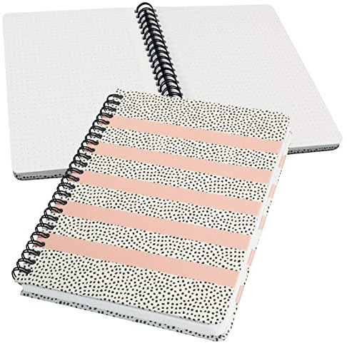 SIGEL JN600 Spiralblock A5 dotted Notizblock Bullet Journal Jolie, 120 Seiten, rosa/weiß, vegan, aus nachhaltigem Papier hergestellt