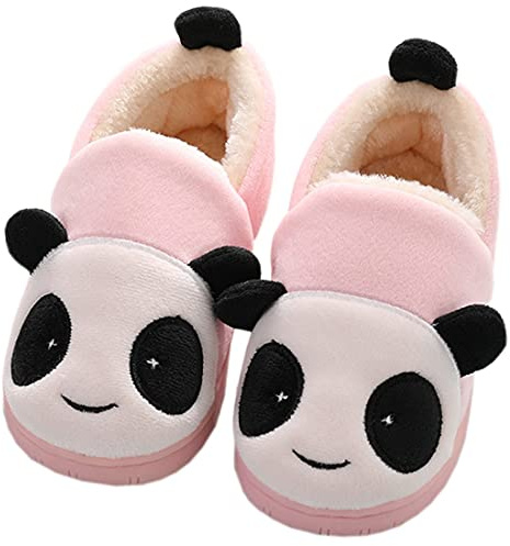 KVbabby Pantofole Bambino Invernali Pantofole Ragazze Ciabatte Bambine Warm Scarpe di Cotone Antiscivolo Interne Slipper Donne Panda Comode Rosa 32-33 EU (Produttore : 220)
