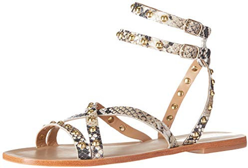 KAANAS Damen Iguazu Gladiator Nieten, flach Sandale, Schlange, 39 EU