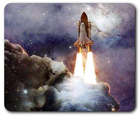 Interstellar Space Travel Rocket RM24543 Mauspad, 23,5 x 19,6 cm, für Computer und Laptop, Büro, Geschenk, rutschfeste Unterseite, rutschfest
