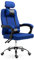 Mingone Bürostuhl Ergonomisch Computerstuhl Chefsessel Drehstuhl Schreibtischstuhl Höhenverstellbar Polsterung Klappbaren Armlehnen Home Office(Blau+Ohne Pedalen)