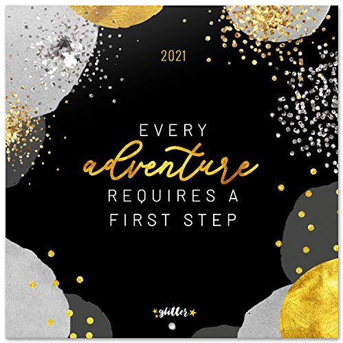 Grupo Erik Wandkalender Glitter Gold Dreams - Kalender 2021, CP21032, Schwarz/Grauer Wandkalender
