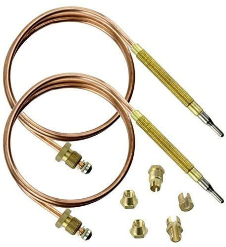 SPARES2GO Thermocouple Kit & Fixings, compatible with Belling Stoves New World Oven Cooker (Pack of 2, 900mm)