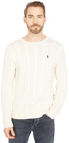 Polo Ralph Lauren Men's Cable-Knit Cotton Sweater, Andover Cream, XXL