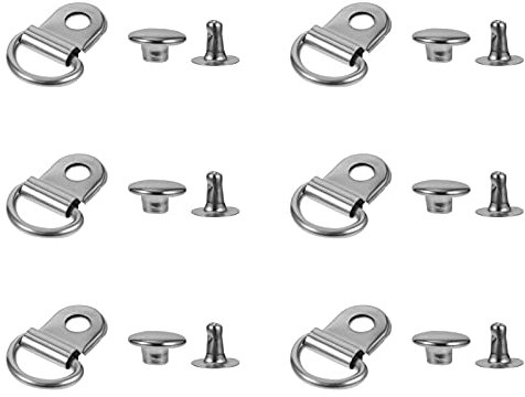 Milisten 30 Set Shoelace Hooks Boot Lace Hooks Lace Fittings Shoe Lace Eyelets Metal Loop Ring with Rivets for Climb Hiking Shoes Work Outdoor Fittings, Silver