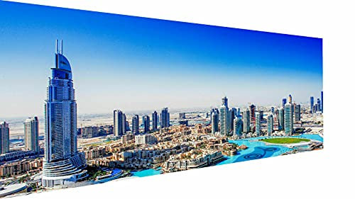 Magic Canvas Art - Bilder Sykline Städte Dubai VAE Leinwandbild 1- teilig Hochwertiger Kunstdruck modern Wandbilder Wanddekoration Design Wand Bild, Größe: 40 x 30 cm