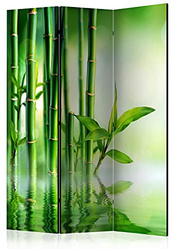 murando Raumteiler Foto Paravent Bambus 135x172 cm beidseitig auf Vlies-Leinwand Bedruckt Trennwand Spanische Wand Sichtschutz Raumtrenner Design Natur Botanik Pflanze Asien b-B-0164-z-b