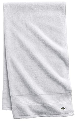 Lacoste Heritage Supima Badetuch, Baumwolle, 76,2 x 137,2 cm, Weiß
